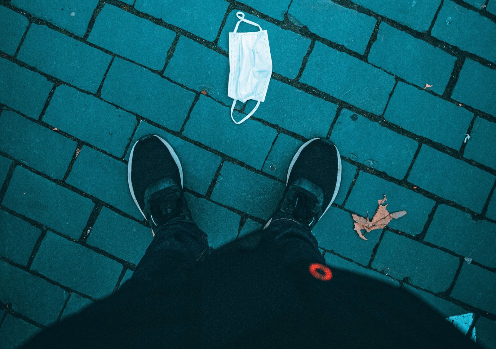 out-of-lockdown Trainers and covid mask image