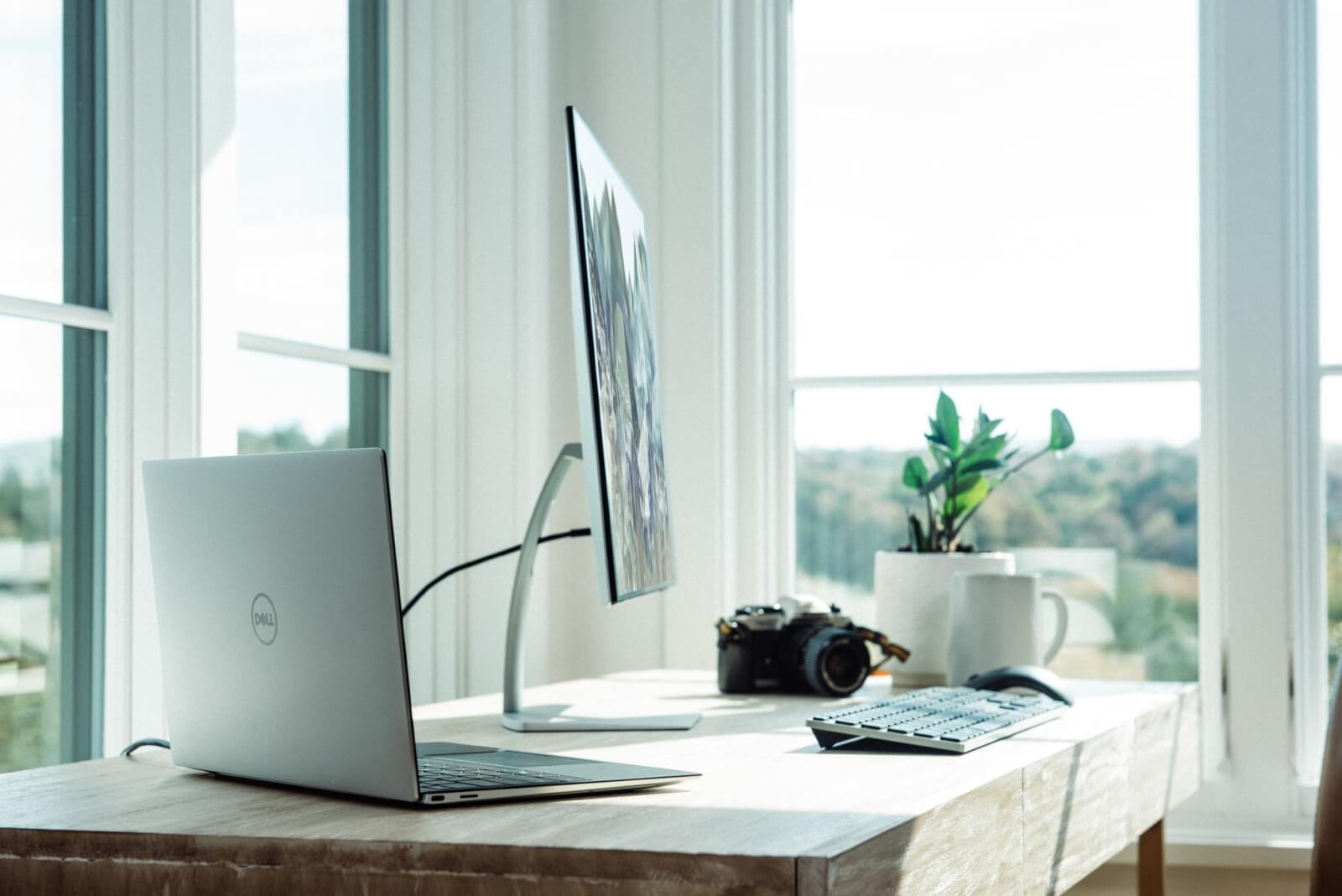 design Desk with design laptop and desktop